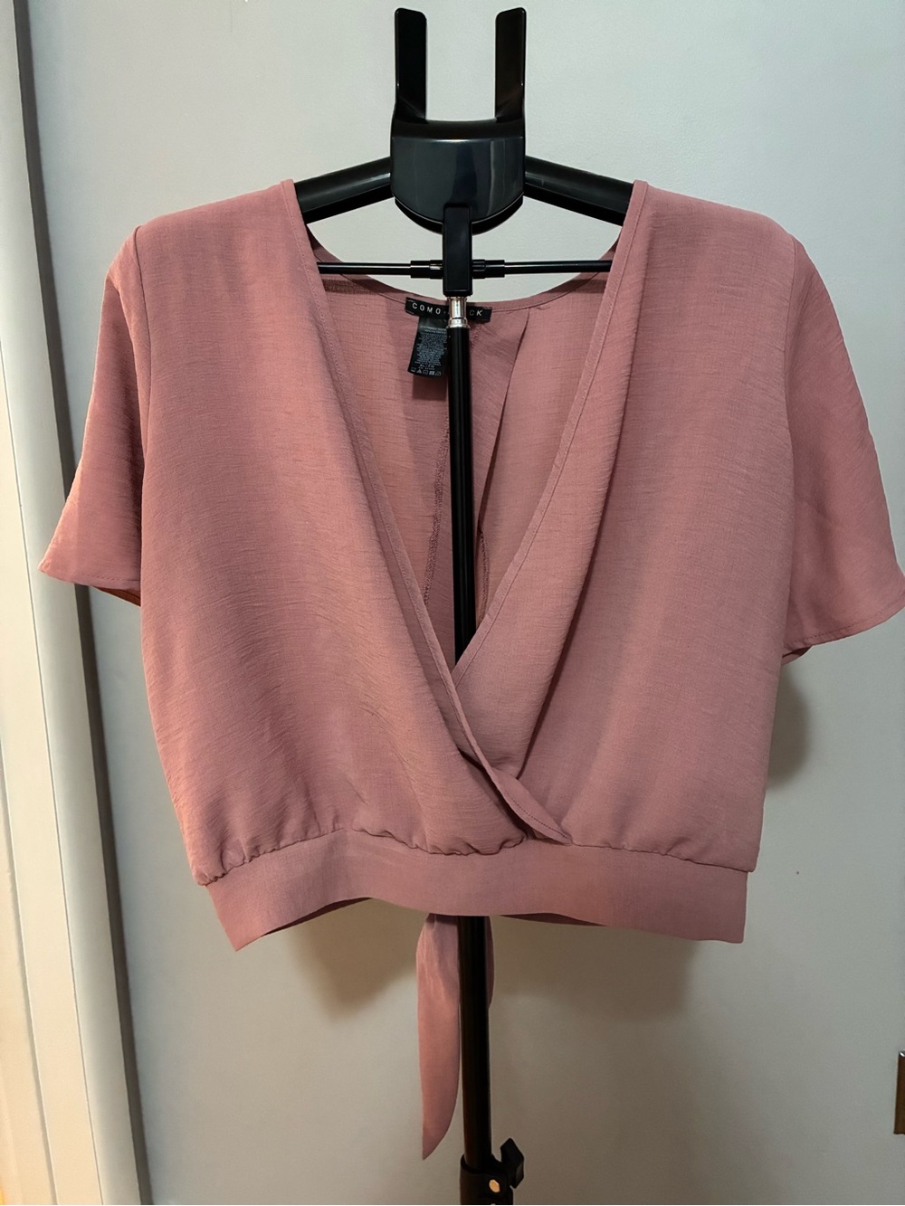 Boldly Blush Wrap-Front Short Sleeve Top